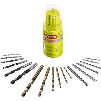 Ryobi RAK18DMIX Set di Punte - 18 Pezzi Multi-Materiali Ryobi RAK18DMIX Set di Punte - 18 Pezzi Multi-Materiali