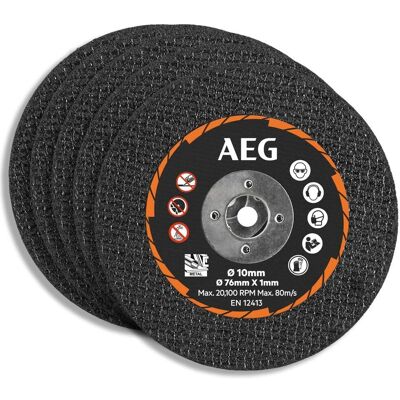 Disques AEG 76mm - Pack de 5 - Disques abrasifs - Publicité Disques AEG 76mm - Pack de 5 - Disques abrasifs - Publicité