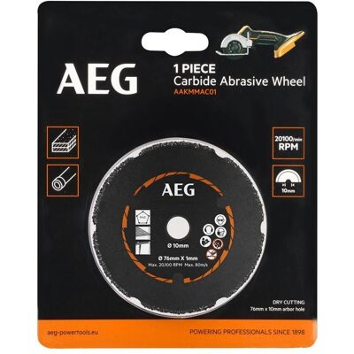 AEG - Karbidslipskiva - 76 mm - Modell AAKMMAC01 - Tillbehör till elverktyg AEG - Karbidslipskiva - 76 mm - Modell AAKMMAC01 - Tillbehör till elverktyg