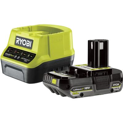 Bateria e carregador Ryobi 18V ONE+ 2,0 Ah Bateria e carregador Ryobi 18V ONE+ 2,0 Ah