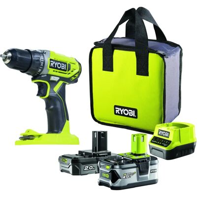 Perceuse-visseuse Ryobi R18DD2-242S - 2 Batteries, 4.0Ah & 2.0Ah - Chargeur rapide - Publicité Perceuse-visseuse Ryobi R18DD2-242S - 2 Batteries, 4.0Ah & 2.0Ah - Chargeur rapide - Publicité