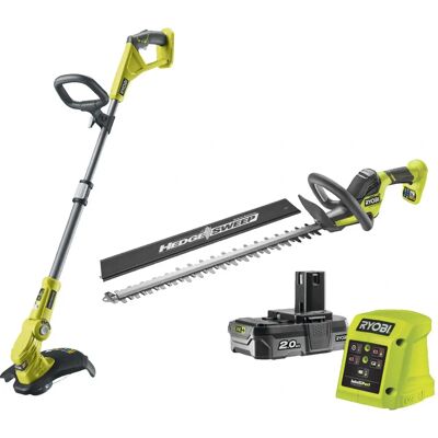 Set de Herramientas de Jardín Ryobi - 2 Herramientas 18V Batería 2.0 Ah Cargador Set de Herramientas de Jardín Ryobi - 2 Herramientas 18V Batería 2.0 Ah Cargador