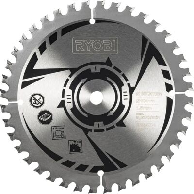 Lame de Scie Circulaire Ryobi - 150 mm - 40 dents - Modèle CSB150T40 - Outil Électrique Lame de Scie Circulaire Ryobi - 150 mm - 40 dents - Modèle CSB150T40 - Outil Électrique