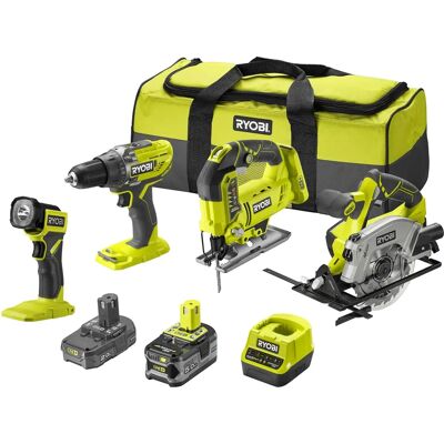 Ryobi 18V Elektrowerkzeug-Set - 2 Akkus und Koffer Ryobi 18V Elektrowerkzeug-Set - 2 Akkus und Koffer