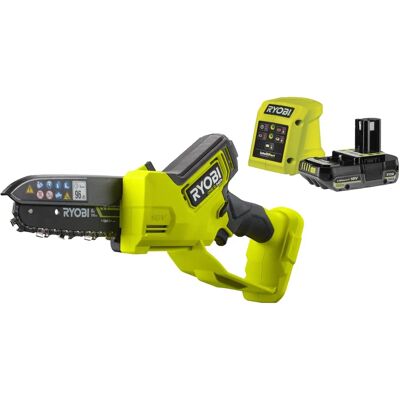 Ryobi Langaton ketjusaha 18V ONE+ - 15cm Ohjain - Akku & Laturi Ryobi Langaton ketjusaha 18V ONE+ - 15cm Ohjain - Akku & Laturi