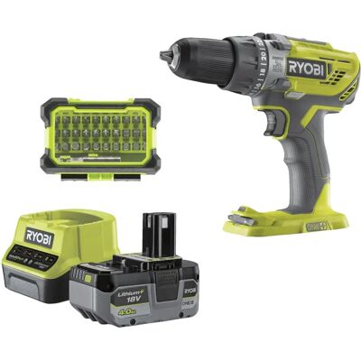 Trapano a Percussione Senza Fili RYOBI - 18V - Con Accessori e Batteria Trapano a Percussione Senza Fili RYOBI - 18V - Con Accessori e Batteria