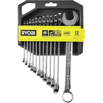 RYOBI Satz mit 12 Doppelmaulschlüsseln - 15° Winkel - Kompatibel mit LINK RYOBI Satz mit 12 Doppelmaulschlüsseln - 15° Winkel - Kompatibel mit LINK