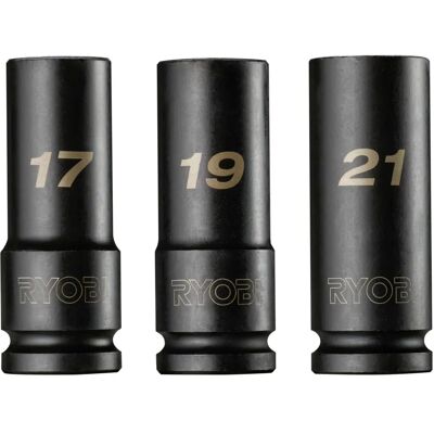 Ryobi Set van 3 autofransleutels - 1/2 vierkant - 17 mm / 19 mm / 21 mm - RHDIS3PC Ryobi Set van 3 autofransleutels - 1/2 vierkant - 17 mm / 19 mm / 21 mm - RHDIS3PC