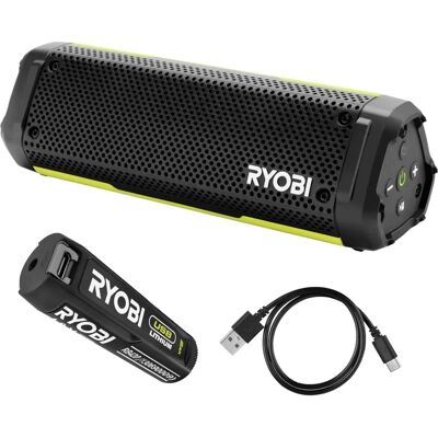 Ryobi Modell RS4-120G Bluetooth Wasserfester Lautsprecher-Set Ryobi Modell RS4-120G Bluetooth Wasserfester Lautsprecher-Set