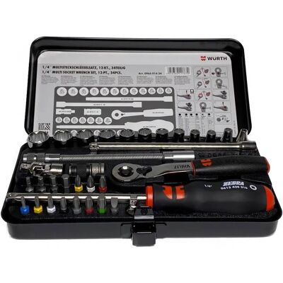 Zebra - 34pc 1/4in drive - Socket - Set - Socket set Zebra - 34pc 1/4in drive - Socket - Set - Socket set