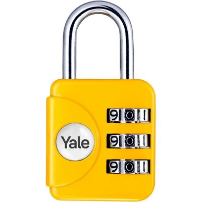 Yale Candado de Viaje - Amarillo - 28mm - Combinación Segura Yale Candado de Viaje - Amarillo - 28mm - Combinación Segura