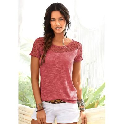 VIVANCE Rosegold Häkelspitze T-Shirt - Bequeme Passform VIVANCE Rosegold Häkelspitze T-Shirt - Bequeme Passform