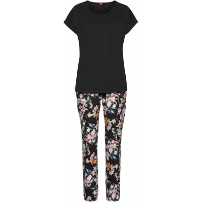 S.OLIVER Damen Pyjama-Set - Baumwolle Viskose, Schwarz, Langarm, Lange Hose S.OLIVER Damen Pyjama-Set - Baumwolle Viskose, Schwarz, Langarm, Lange Hose