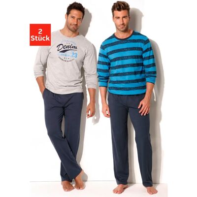 H.I.S Herren Pyjama Set Blau - Baumwolle H.I.S Herren Pyjama Set Blau - Baumwolle