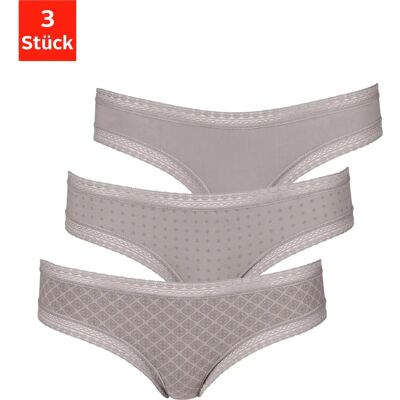 LASCANA Taupe Niedrig taillierte Baumwoll- und Spitze-Slips - Damen LASCANA Taupe Niedrig taillierte Baumwoll- und Spitze-Slips - Damen