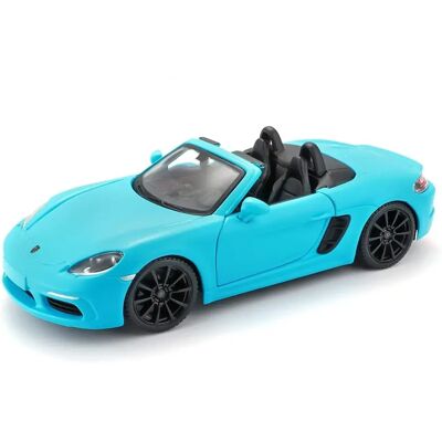 Modèle en métal Porsche Boxster 718 Bburago à l’échelle 1:24 - Bleu Modèle en métal Porsche Boxster 718 Bburago à l’échelle 1:24 - Bleu