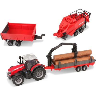 Ciągnik rolniczy Massey Ferguson 8740S z przyczepami - Sprzęt rolniczy Ciągnik rolniczy Massey Ferguson 8740S z przyczepami - Sprzęt rolniczy
