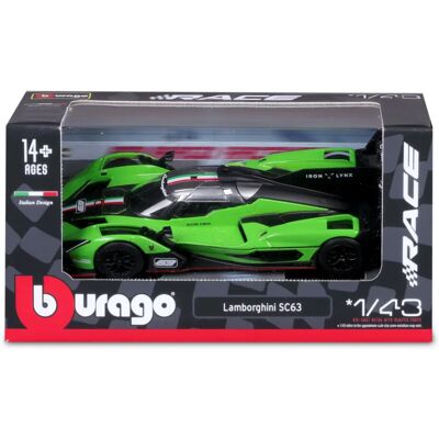 Bburago Lamborghini SC63 LMDh - Model samochodu do kolekcji Bburago Lamborghini SC63 LMDh - Model samochodu do kolekcji