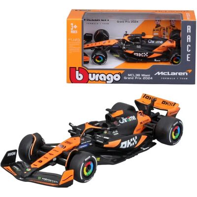 Burago MCL38 Mercedes Team McLaren 81 Oscar Piastri 2024 - Zinnmodellauto Burago MCL38 Mercedes Team McLaren 81 Oscar Piastri 2024 - Zinnmodellauto