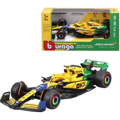 Burago F1 MCL38 2024 Monaco GP Lando Norris - 1:43 Die-cast Model Car Burago F1 MCL38 2024 Monaco GP Lando Norris - 1:43 Die-cast Model Car