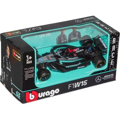 Bburago Mercedes AMG W15 2024 Russell Race Car - 1:43 Scale F1 Model Bburago Mercedes AMG W15 2024 Russell Race Car - 1:43 Scale F1 Model
