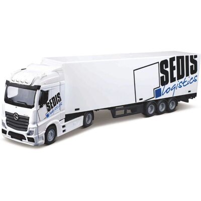Bburago Mercedes-Benz Modell - 1:43 Lastbil med Gaffeltruck & Tillbehör Bburago Mercedes-Benz Modell - 1:43 Lastbil med Gaffeltruck & Tillbehör