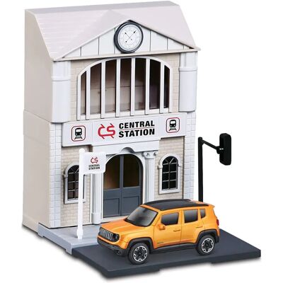 Gare et Voiture Bburago - Échelle 1:43 - Ensemble Ville - Publicité Gare et Voiture Bburago - Échelle 1:43 - Ensemble Ville - Publicité