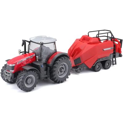 Bburago Massey Ferguson 8740S Traktor - Detailní model 1:43 s balíkovým zdvižákem Bburago Massey Ferguson 8740S Traktor - Detailní model 1:43 s balíkovým zdvižákem