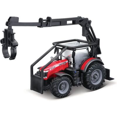 Bburago 8740S Massey Ferguson Traktor - Měřítko 1:32, Červený, Nakladač Bburago 8740S Massey Ferguson Traktor - Měřítko 1:32, Červený, Nakladač