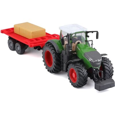 Bauer Bburago B18-31674 10cm Fendt 1050 Vario Traktor med höbilsanhängare Bauer Bburago B18-31674 10cm Fendt 1050 Vario Traktor med höbilsanhängare