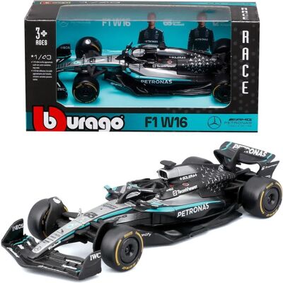 Bburago Mercedes AMG W15 F1 2024 Lewis Hamilton Voiture de Course - Publicité Bburago Mercedes AMG W15 F1 2024 Lewis Hamilton Voiture de Course - Publicité