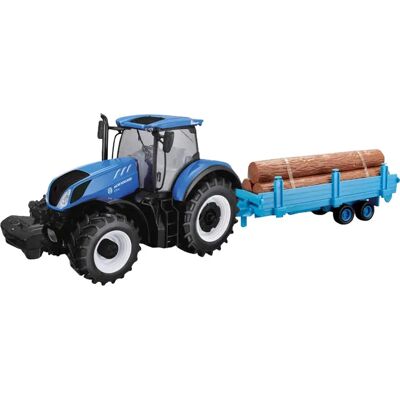 Bburago New Holland T7HD Traktor Rolniczy & Przyczepa do Drewna - 1:32 Bburago New Holland T7HD Traktor Rolniczy & Przyczepa do Drewna - 1:32