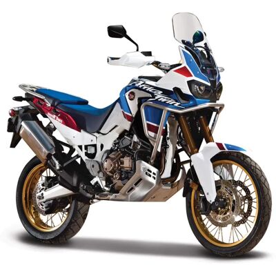 Modèle de moto en zamac Honda Africa Twin Adventure - 1:18 Blanc/bleu Modèle de moto en zamac Honda Africa Twin Adventure - 1:18 Blanc/bleu