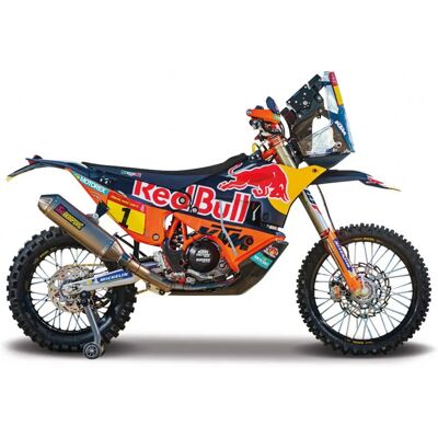 Bburago KTM Red Bull 450 Rally - Metallmodell, Blau/Orange - 1:18 Skală Bburago KTM Red Bull 450 Rally - Metallmodell, Blau/Orange - 1:18 Skală