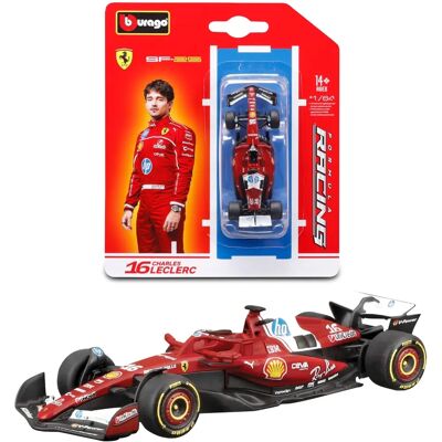 Bburago Ferrari SF-25 Charles Leclerc - 1:64 Spielzeugauto Bburago Ferrari SF-25 Charles Leclerc - 1:64 Spielzeugauto