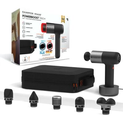 Sharper Image Powerboost Pro+ Pistolet de Massage - Chaleur & Froid - 6 Têtes - Publicité Sharper Image Powerboost Pro+ Pistolet de Massage - Chaleur & Froid - 6 Têtes - Publicité