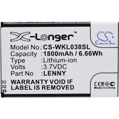 Batterie Wiko B0386126 - 1800mAh, 3.7V, Certifiée CE Batterie Wiko B0386126 - 1800mAh, 3.7V, Certifiée CE