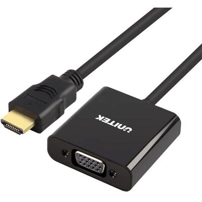 Adattatore HDMI a VGA Unitek Y-6333 con Audio - Nero Adattatore HDMI a VGA Unitek Y-6333 con Audio - Nero