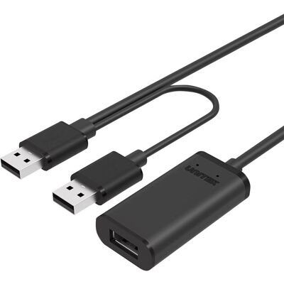 Câble d'extension USB Unitek Y-279 - 20m, Amplificateur actif, Noir - Publicité Câble d'extension USB Unitek Y-279 - 20m, Amplificateur actif, Noir - Publicité