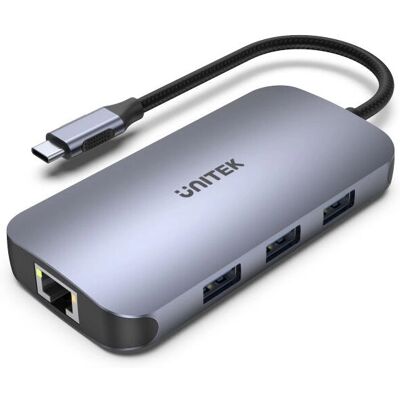 Unitek D1071A Silber USB-Hub mit HDMI & USB-C Unitek D1071A Silber USB-Hub mit HDMI & USB-C