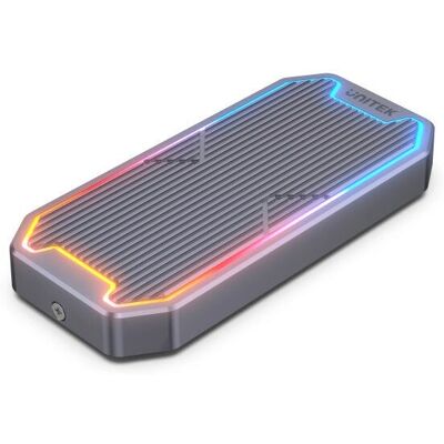 Boîtier SSD Unitek - M.2 NVMe/SATA - USB-C - Gris - Publicité Boîtier SSD Unitek - M.2 NVMe/SATA - USB-C - Gris - Publicité