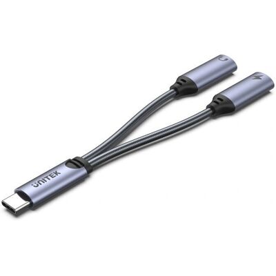 Unitek M206A Grau USB-C Audioadapter - Audio Adapter Unitek M206A Grau USB-C Audioadapter - Audio Adapter