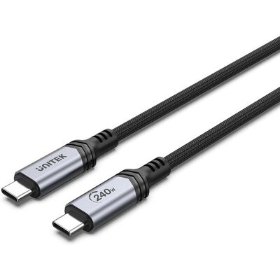 Câble USB Unitek C14110GY-2M - Noir - USB 3.2 Gen 1 - 240W - 2m - Publicité Câble USB Unitek C14110GY-2M - Noir - USB 3.2 Gen 1 - 240W - 2m - Publicité