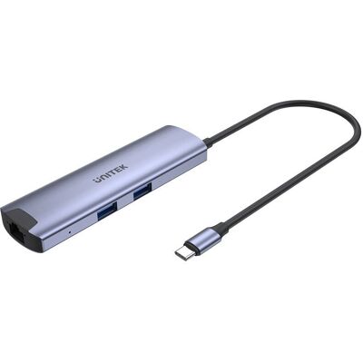 Unitek H1112F USB-C Hub - 5Gbps, HDMI, RJ-45 - Grau Unitek H1112F USB-C Hub - 5Gbps, HDMI, RJ-45 - Grau