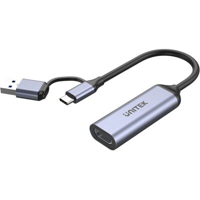 Adattatore video Unitek V1167A - 4K HDMI USB-C/Type-A Adattatore video Unitek V1167A - 4K HDMI USB-C/Type-A