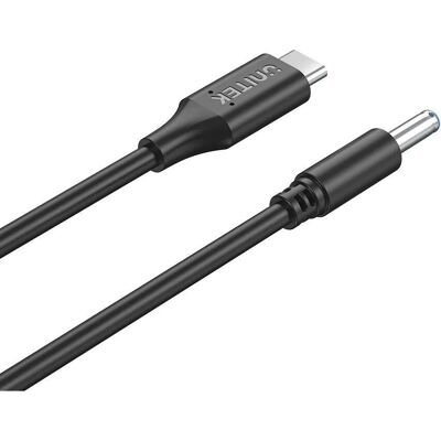 Câble de charge USB-C Unitek - 65W, 1,8m, Noir - USB-C à DC Câble de charge USB-C Unitek - 65W, 1,8m, Noir - USB-C à DC