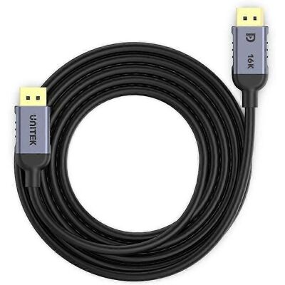 Unitek C1628GY01-2M DisplayPort-Kabel - 8K-Unterstützung - Grau Unitek C1628GY01-2M DisplayPort-Kabel - 8K-Unterstützung - Grau