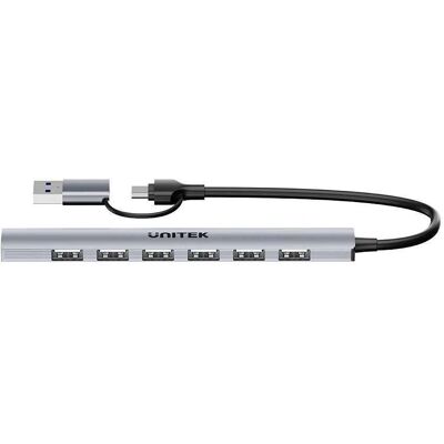 Unitek Concentrador Docking Station - 7 Puertos USB-A/C Unitek Concentrador Docking Station - 7 Puertos USB-A/C