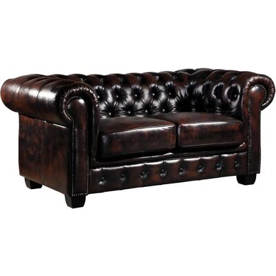 Linea Sofa - Chesterfield 2-os Pufa Skórzana - Skórzana Kanapa Linea Sofa - Chesterfield 2-os Pufa Skórzana - Skórzana Kanapa