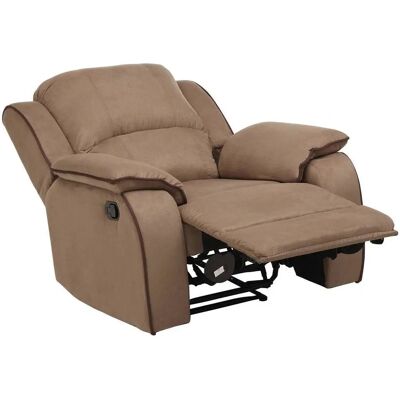 Fauteuil Hernani Taupe - Microfibre, Relax, 100x96x99cm - Publicité Fauteuil Hernani Taupe - Microfibre, Relax, 100x96x99cm - Publicité